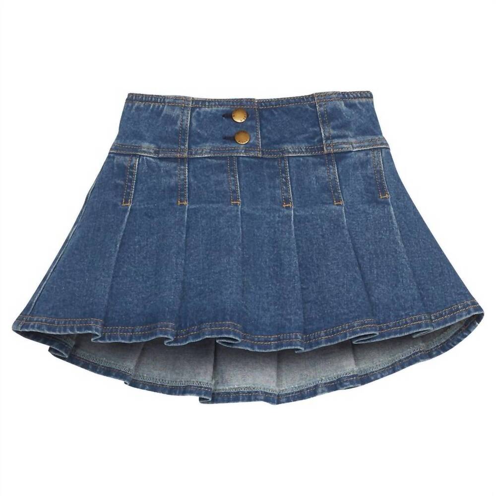 NEW BISBY kid's pleated mini skirt in denim